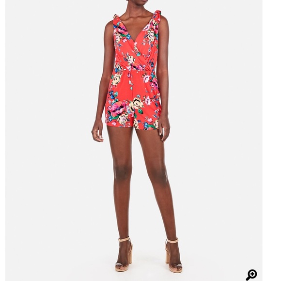 Floral Tie Strap Romper - Picture 3 of 4